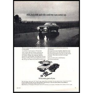 1975 Alfa Romeo GT Veloce Coupe Vintage Print Ad Rainy Wet Road Wall Art Photo